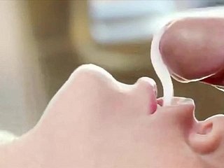 可爱的女孩的奶油精子