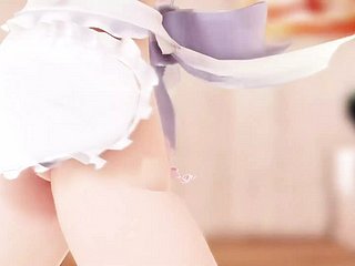 Tsuina-Chan tanzt nur with reference to sexy Schürze (3D HENTAI)