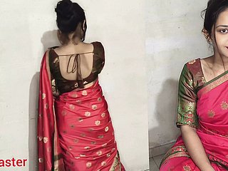 Desi Indian Bhabhi Ko Lal Sari Mein Jabarjat Choda Hai _ Coating Seksi Seksi