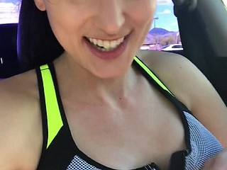 Gym Slattern Fingers Will not hear of Fat Pussy All over Burnish apply Parking Lot